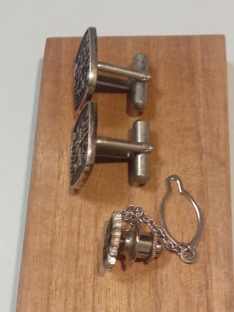 昭和レトロ　ネクタイピン　カフス　セット　錫？　星光学院