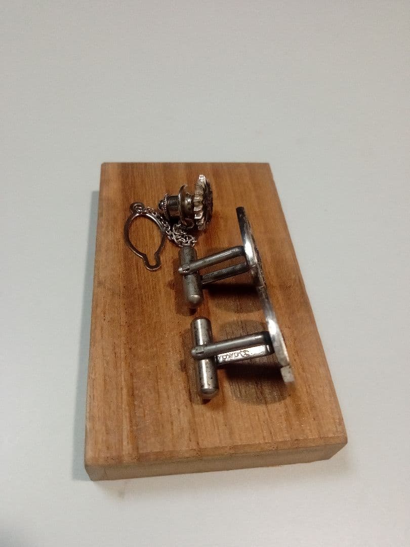 昭和レトロ　ネクタイピン　カフス　セット　錫？　星光学院