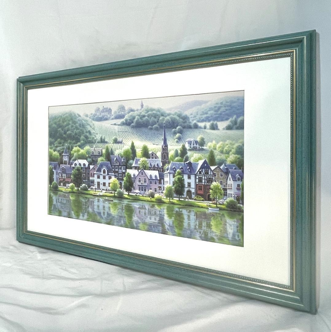 【新品◆送料無料】笹倉鉄平「モーゼルのぶどう畑と...」 ポスター額付