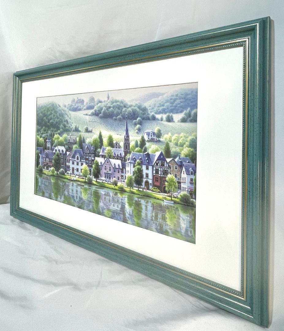 【新品◆送料無料】笹倉鉄平「モーゼルのぶどう畑と...」 ポスター額付