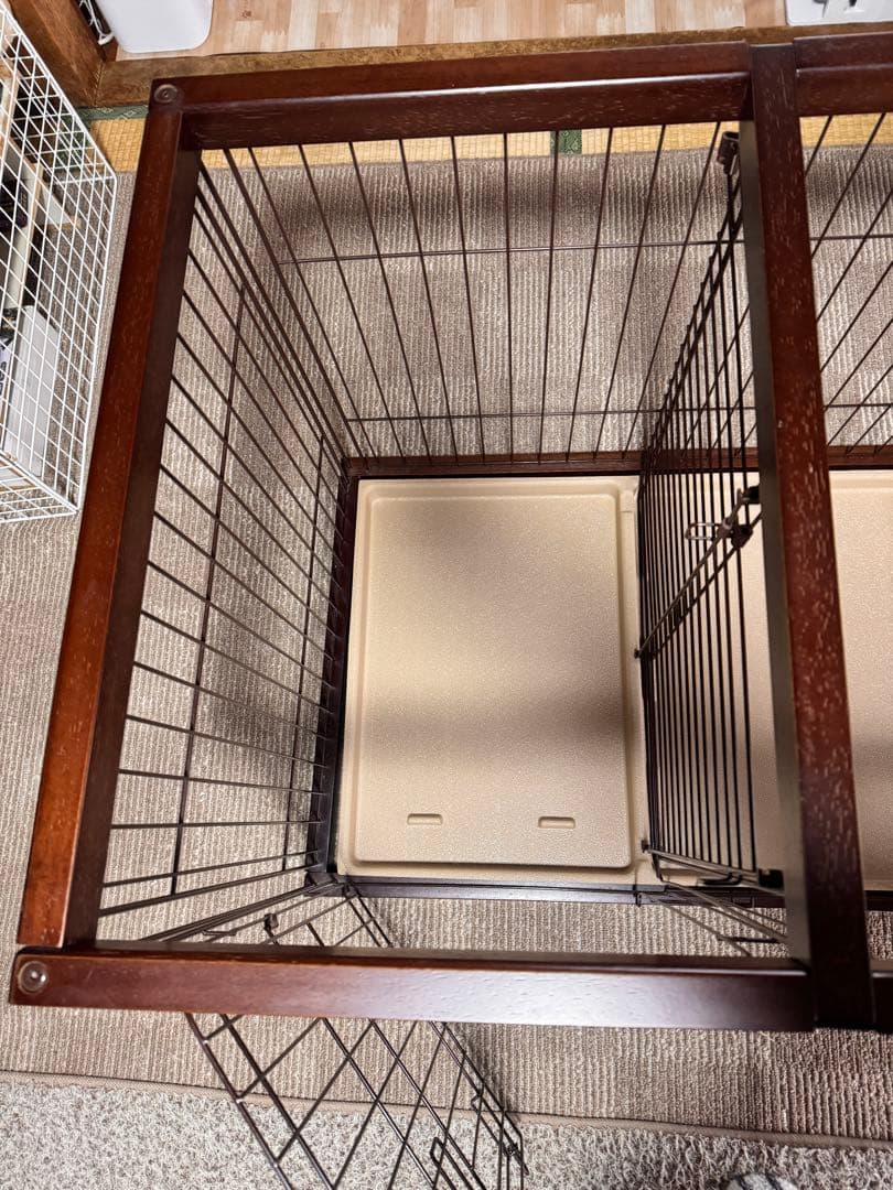 中・小型犬用ブラウン金属ケージ