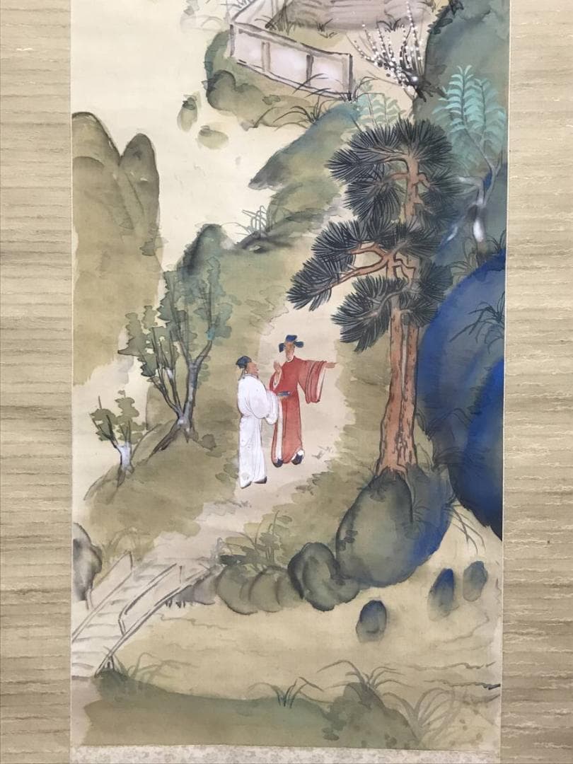 【真作】松本仙挙/師.山元春挙/山水図/山水人物図/掛軸/名家伝来/AC-677