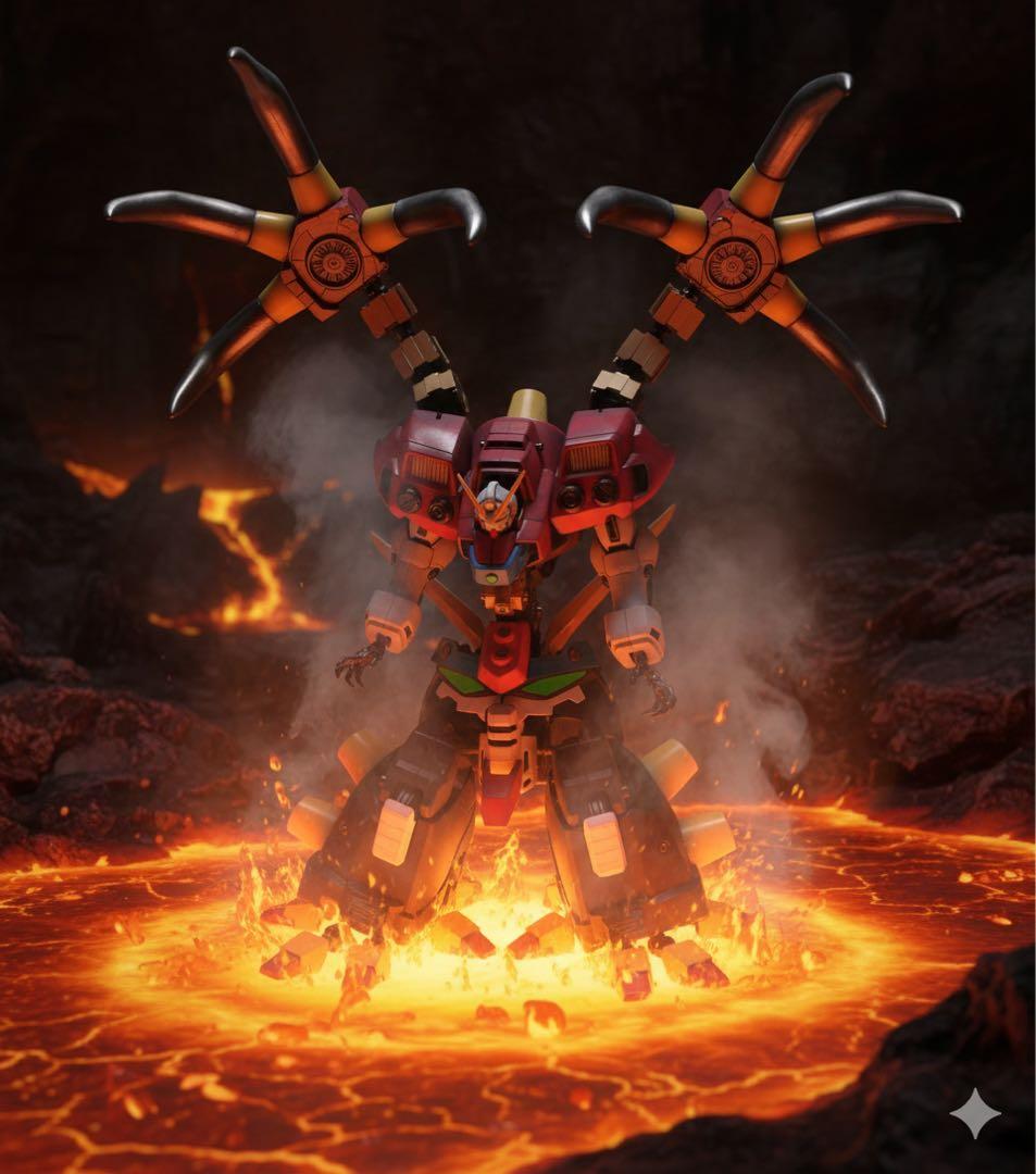 ガンプラ　バンダイ　デビルガンダム　旧キット　改造　全塗装　完成品【Gガンダム】