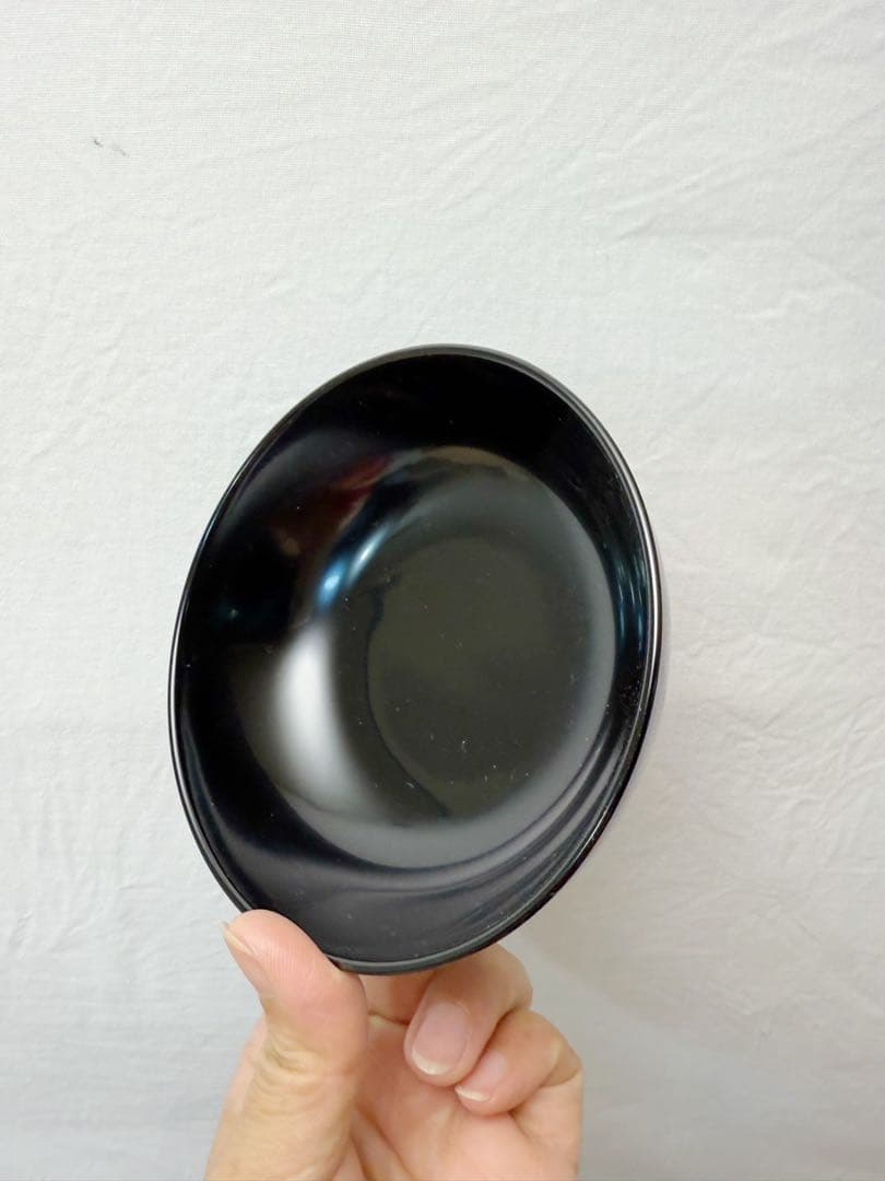 未使用 懐石道具 黒塗 四つ椀 小丸椀 2客揃 汁椀