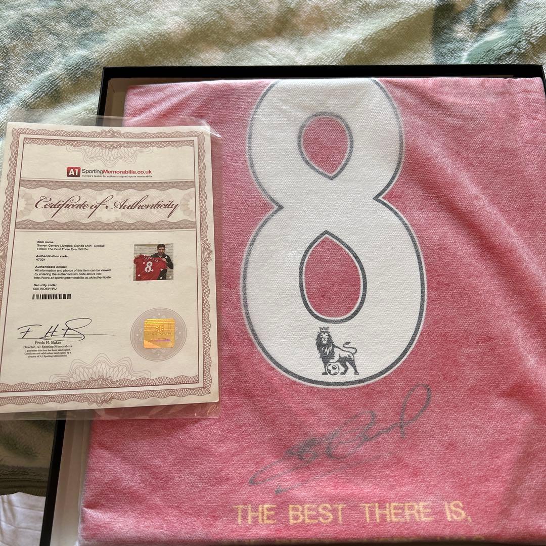お値下げ　Steaven Gerrard サイン入りシャツ　証明書付き