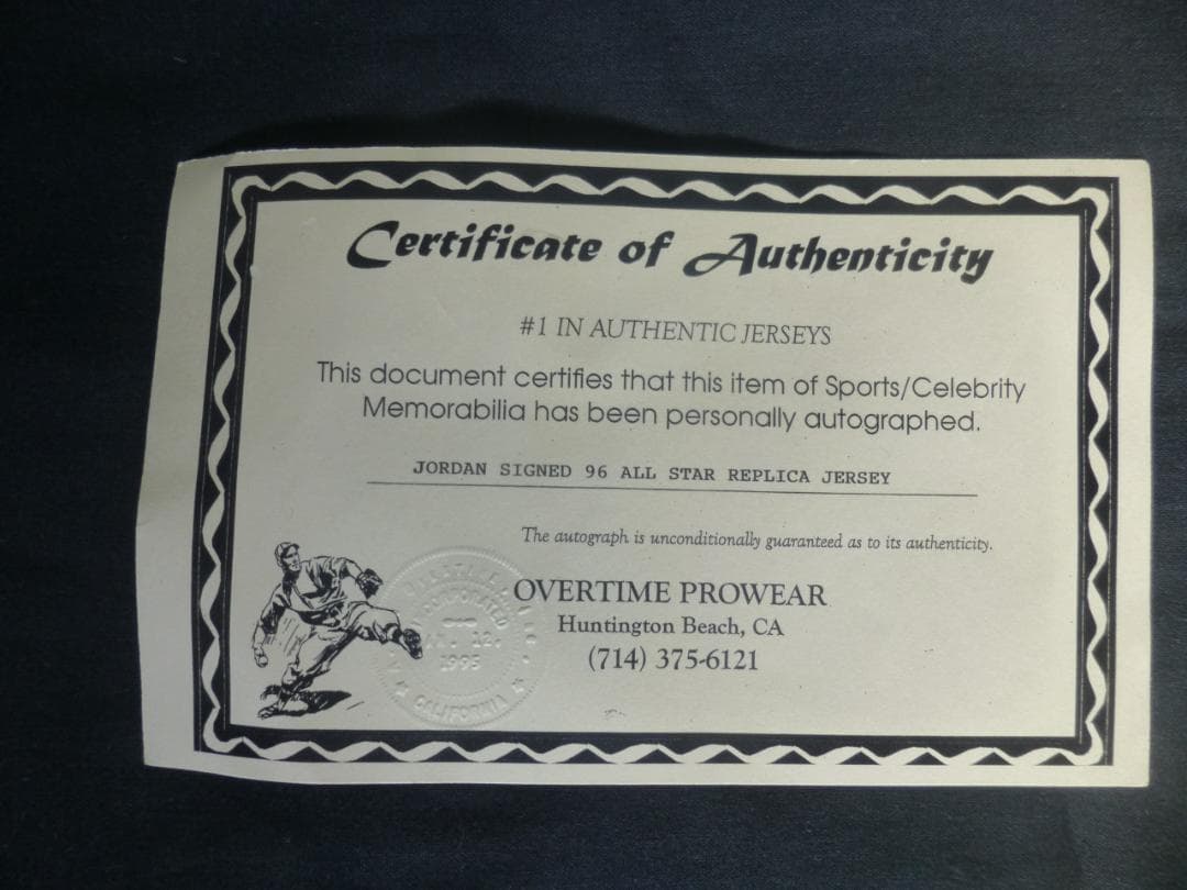 保証書付き　直筆サイン入りマイケルジョーダンレプリカユニフォーム