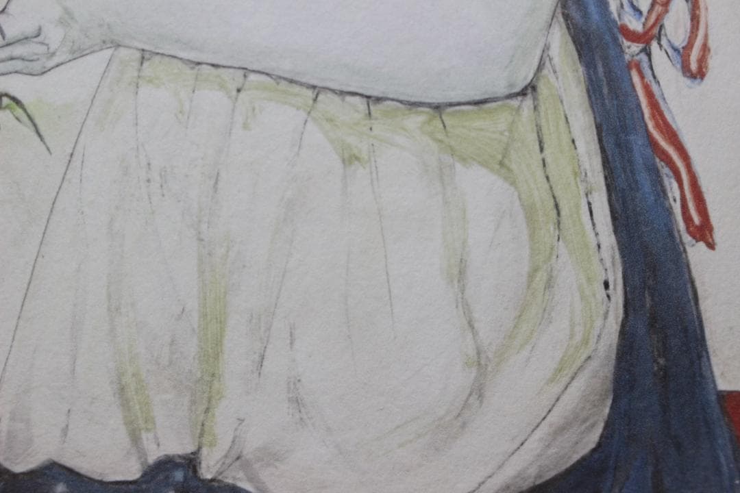 藤田嗣治 エスタンプリトグラフ「花を持つ少女」 3/75