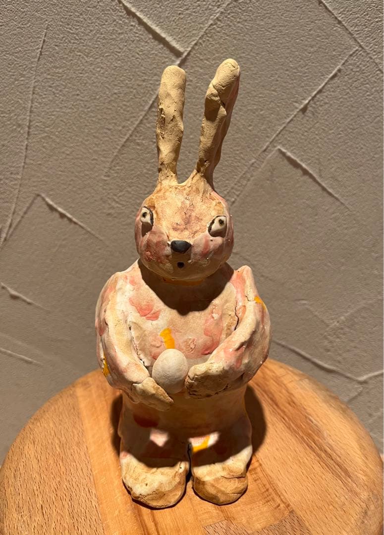 陶芸家 よしのちはる うさぎのオブジェ　置物