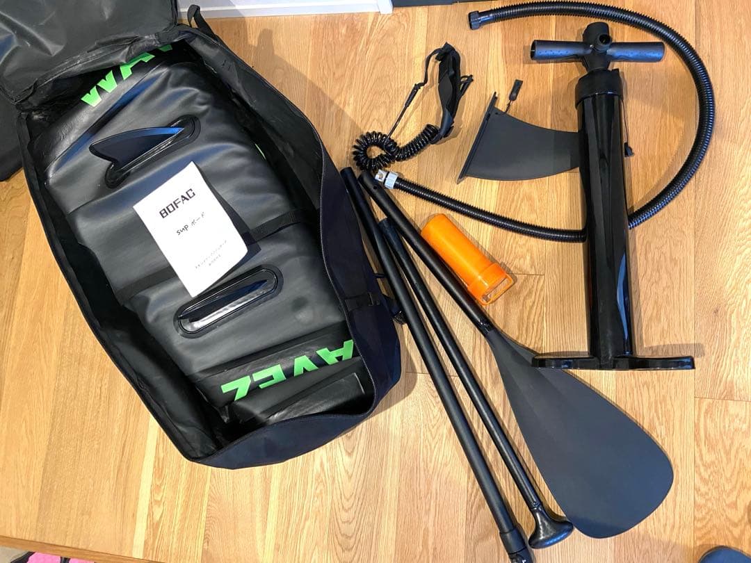 インフレータブルスタンドアップパドルボード ブラック/グリーン　SUPボード