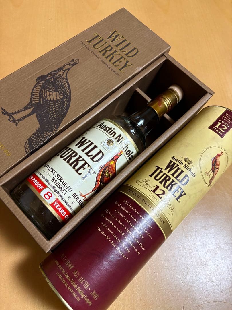 ワイルドターキー 8 年オールドボトル空・ギフトボックスセット