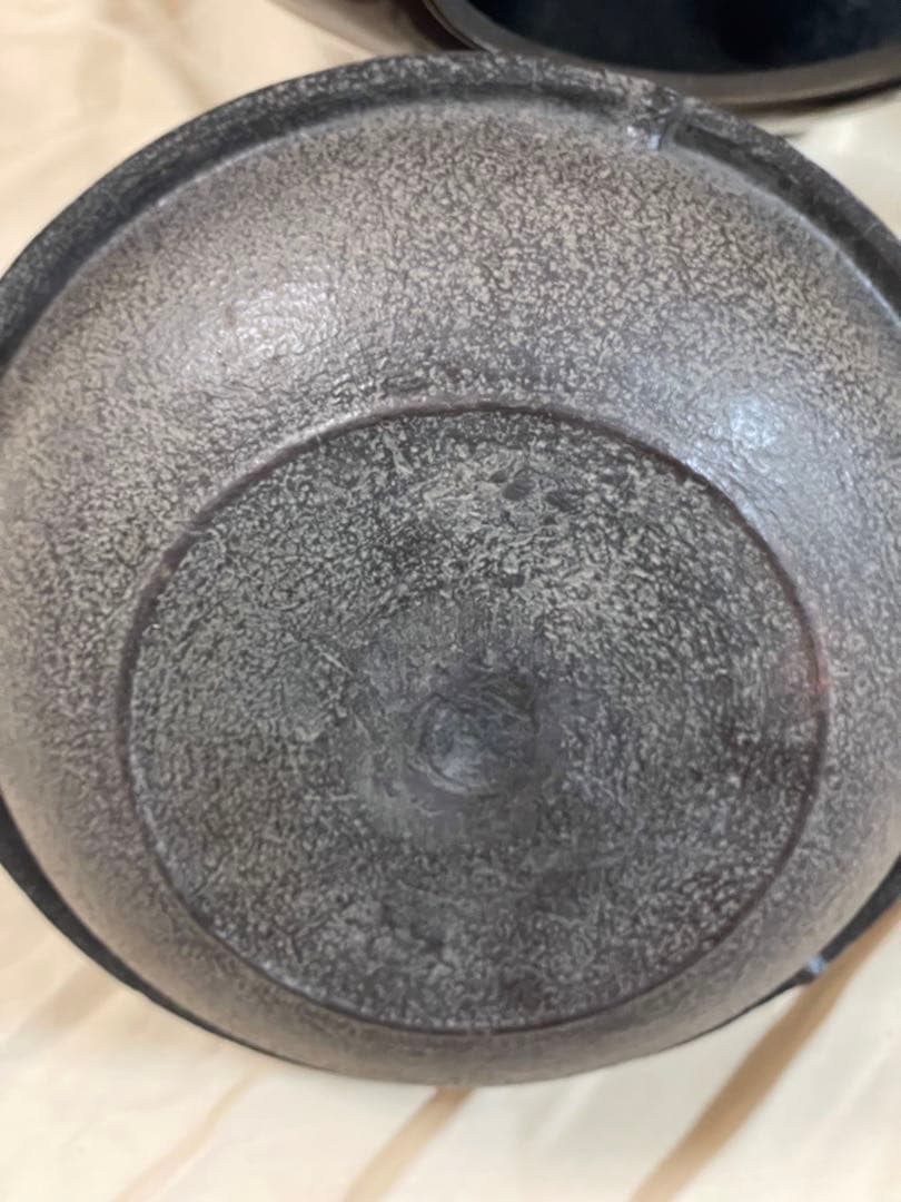 二代 金森紹栄 作　唐銅 朝鮮風炉 真形釜添　茶道具　共箱・作歴付　未使用