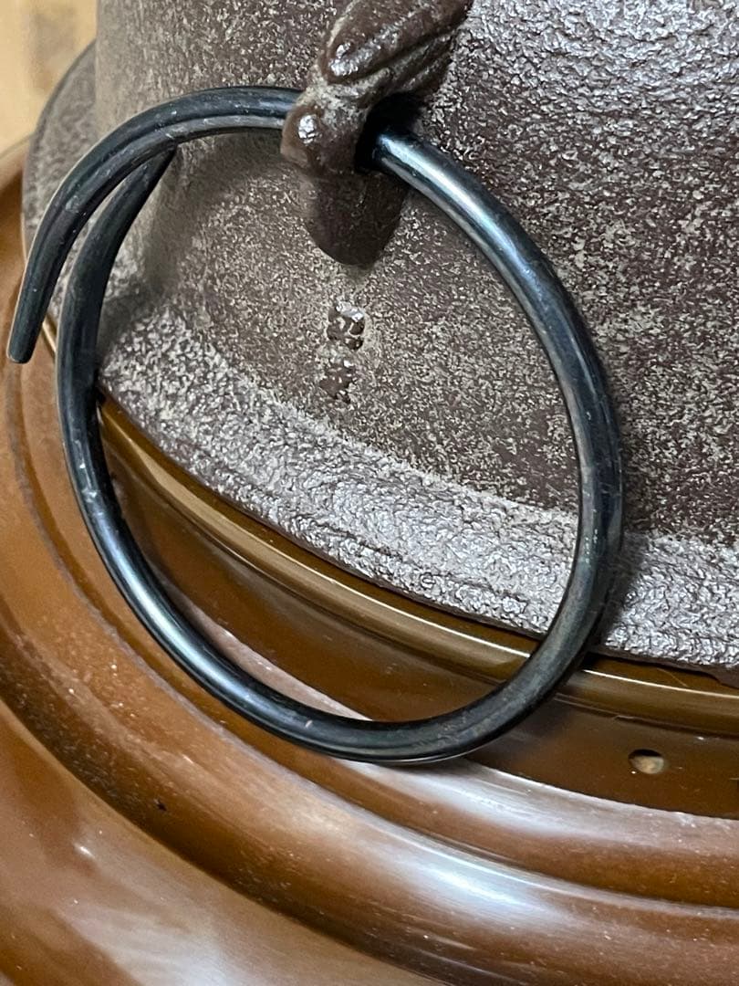 二代 金森紹栄 作　唐銅 朝鮮風炉 真形釜添　茶道具　共箱・作歴付　未使用