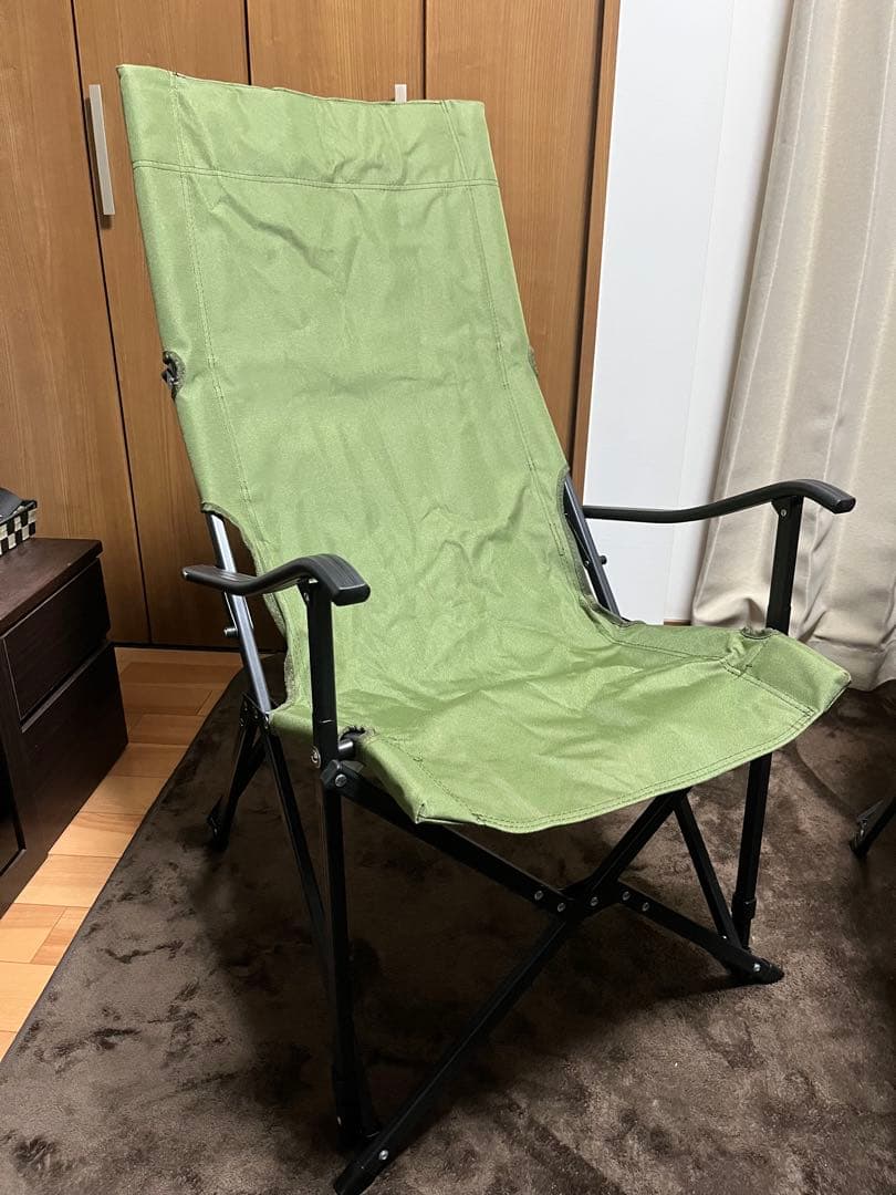 アウトドア用ハイバックチェア2脚とテーブルセット