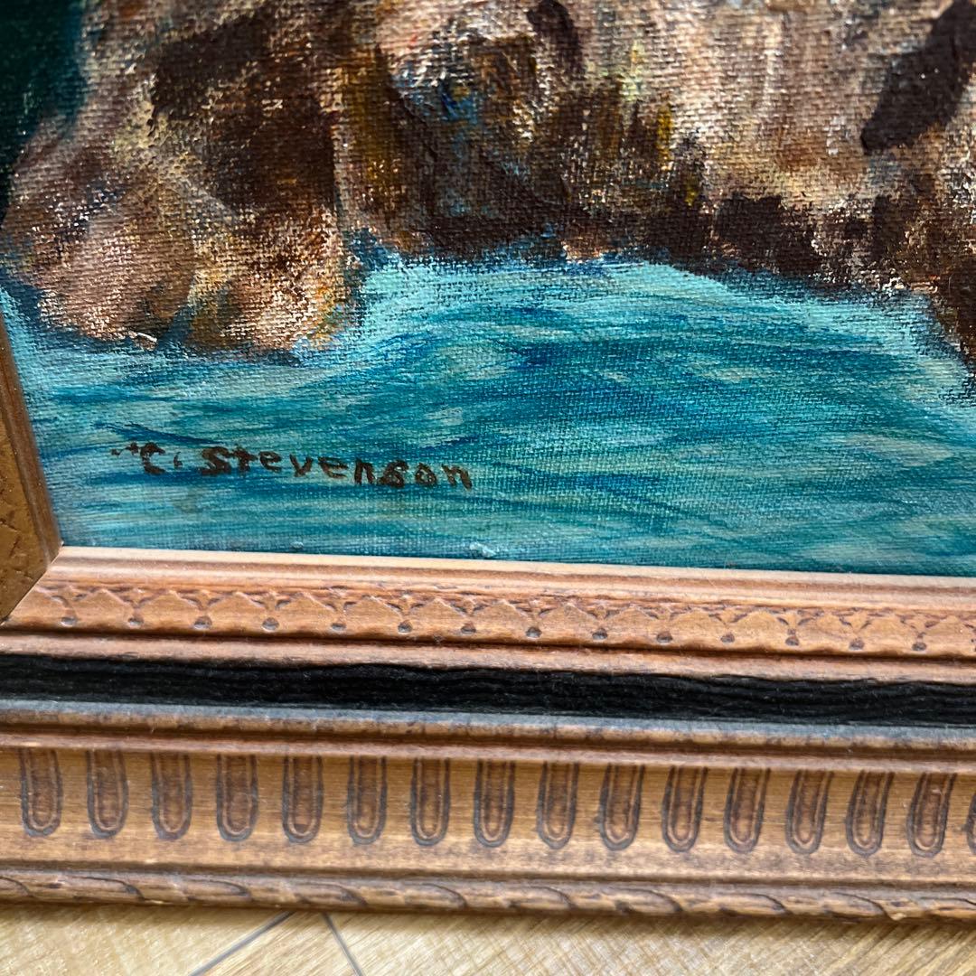 アンティークの犬の油彩画 ＊油絵