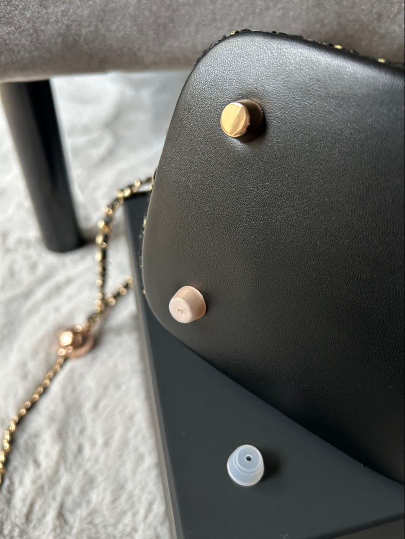 CHANEL ノベルティ ショルダーバッグ ツイード ブラックラメ 巾着