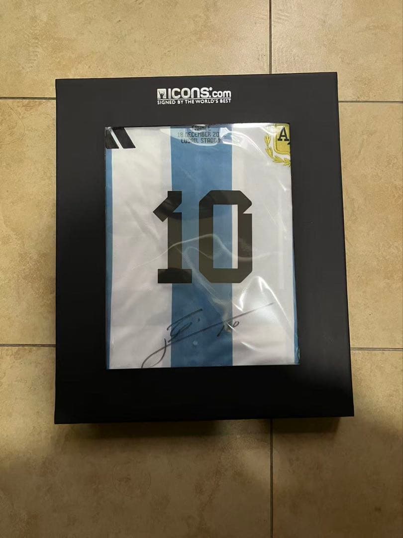 ICONSメッシ 直筆サイン入り ユニフォーム アルゼンチン代表 WC決勝