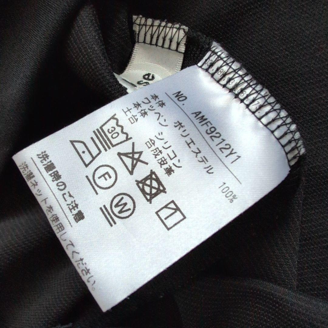 【極美品】アンパスィゴルフ　モックネックシャツ長袖　サイドライン　黒　L