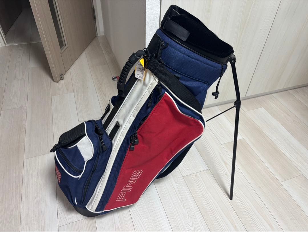 PING スタンド　キャディバッグ ネイビー/レッド