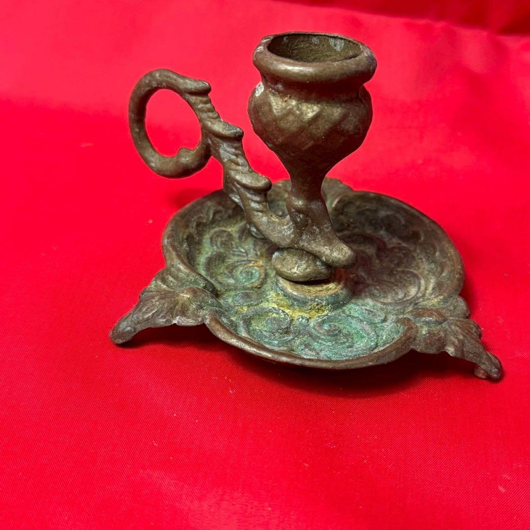 アンティーク　真鍮　蝋燭立て　手持ち蝋台　キャンドルスタンド