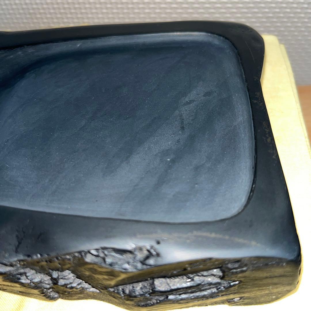 ⭕️雨畑硯　芳龍硯　芳龍閣硯舖　未使用に近い美品　自然硯　石紋綺麗　小四六寸