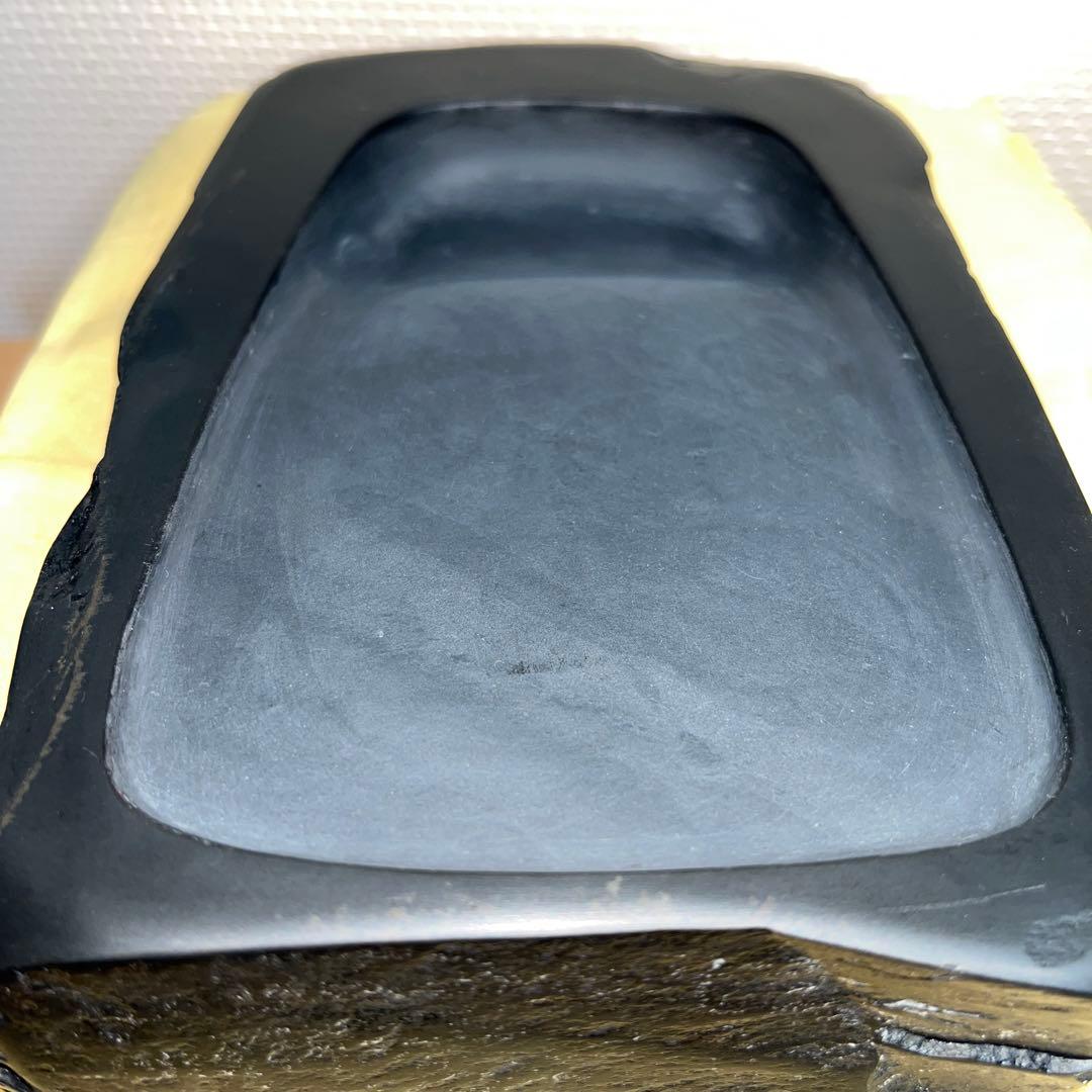 ⭕️雨畑硯　芳龍硯　芳龍閣硯舖　未使用に近い美品　自然硯　石紋綺麗　小四六寸