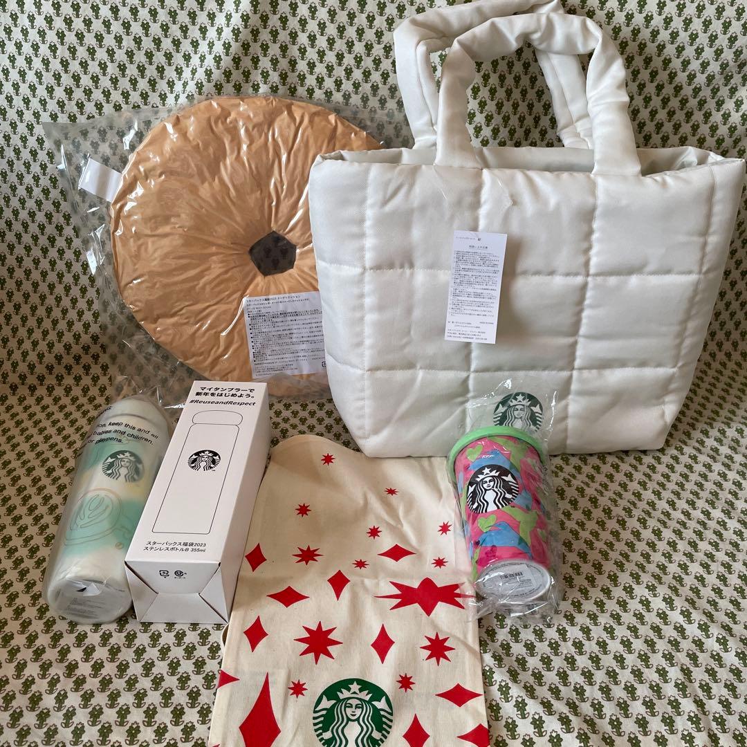 値下げ！スターバックス　限定　トランクバッグ＆2023年　福袋　グッズ5点セット