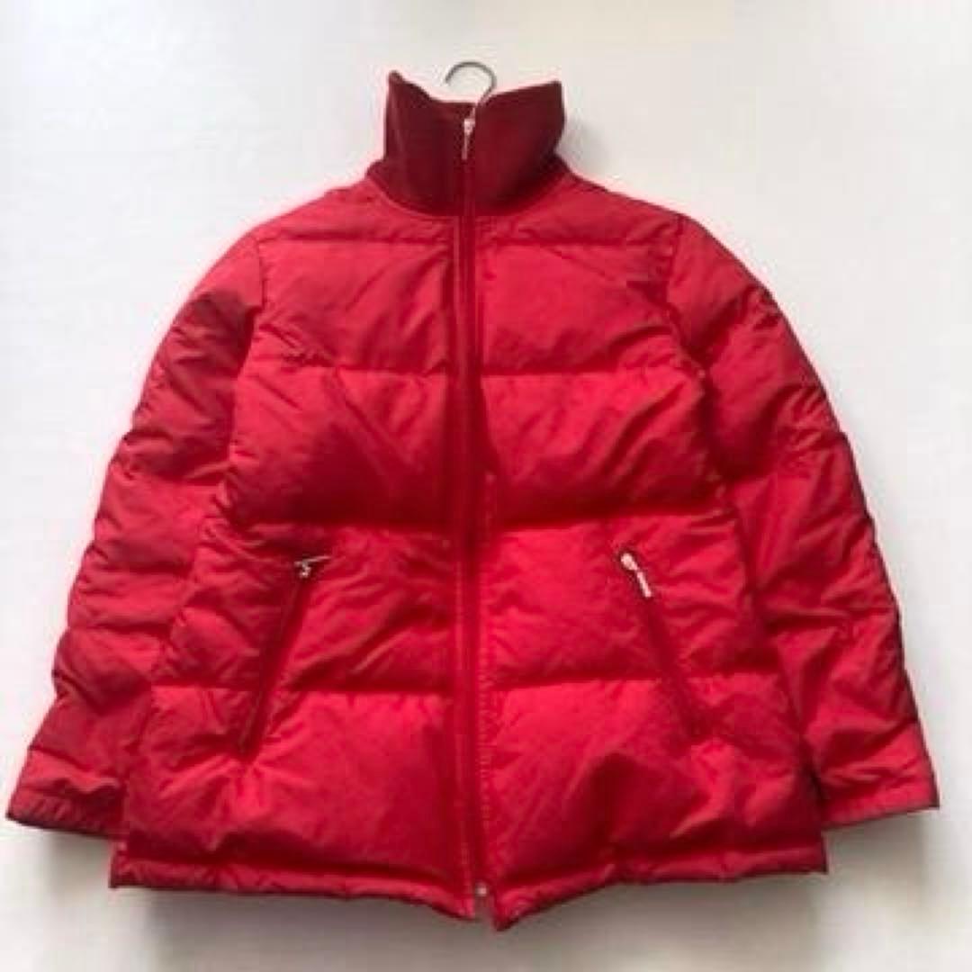【希少】パーリーゲイツ　ダウンジャケット リブ スタンドカラー 赤 レディース1