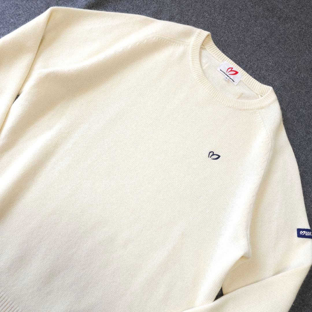 【マスターバニーエディション】人気カシミヤ混×ロゴ 長袖ゴルフニットセーターLL