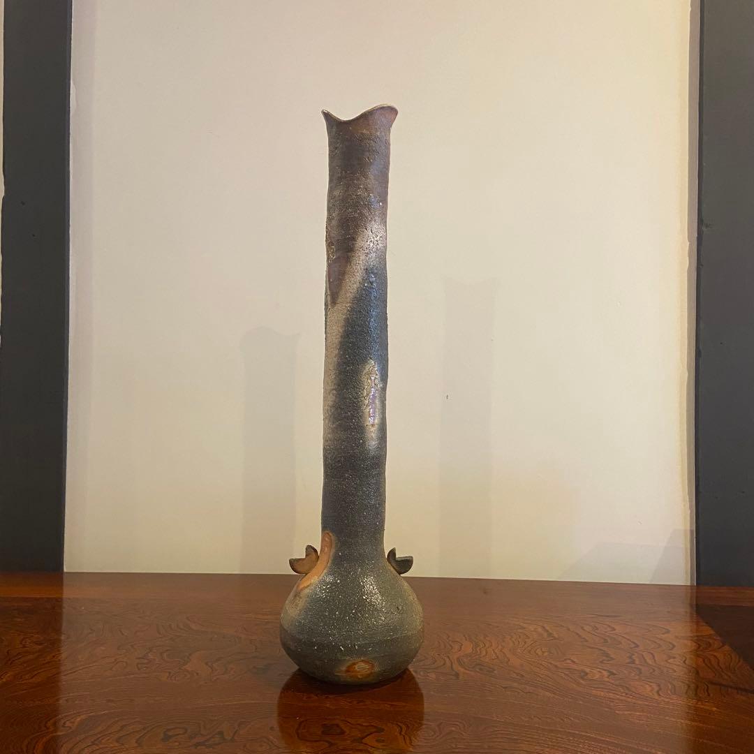 伊賀焼　小島憲二作　長壺　M243