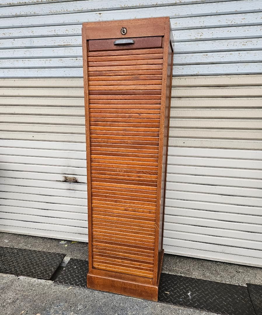 フランスアンティーク 蛇腹のファイルキャビネット 木製 飾り棚 下駄箱