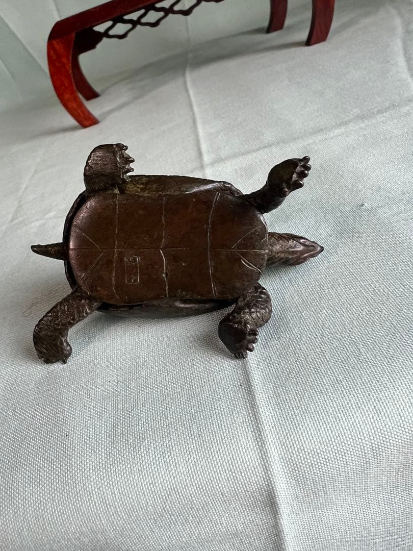 古銅自在亀置物 長約5.2-7.2CM