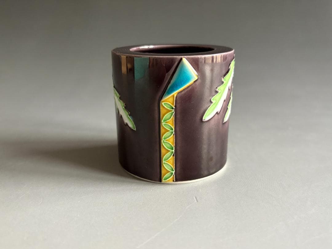 中村翠嵐　紫交趾　鳳凰　蓋置　茶道具