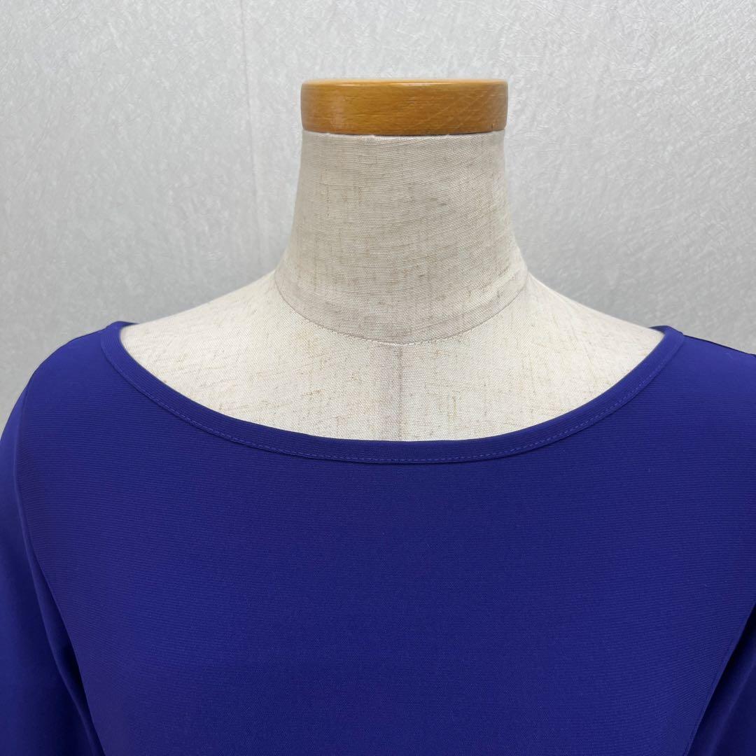 新品 社交ダンス ワンピース 青紫 無地 サイズML