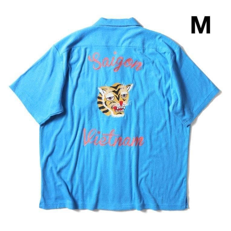 新品タグ付き＊HOUSTON パイルボーリングシャツ ブルー M