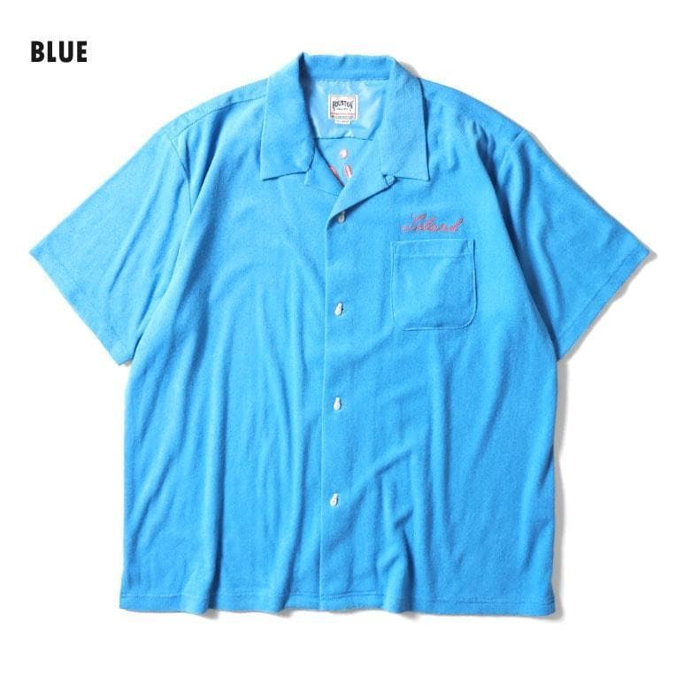 新品タグ付き＊HOUSTON パイルボーリングシャツ ブルー M