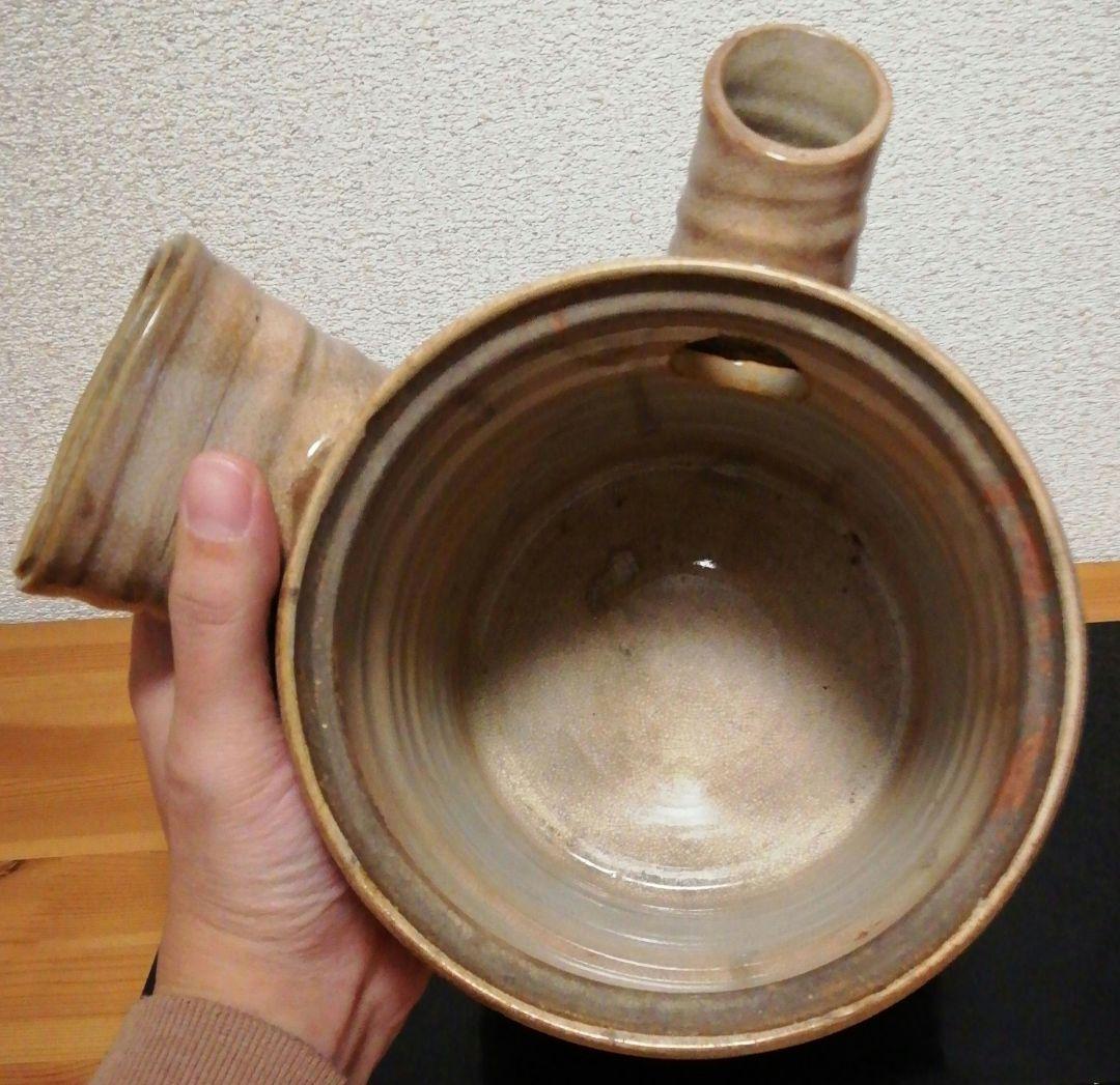 田原陶兵衛作　萩焼　急須形　水指　共箱　略歴付　茶道具