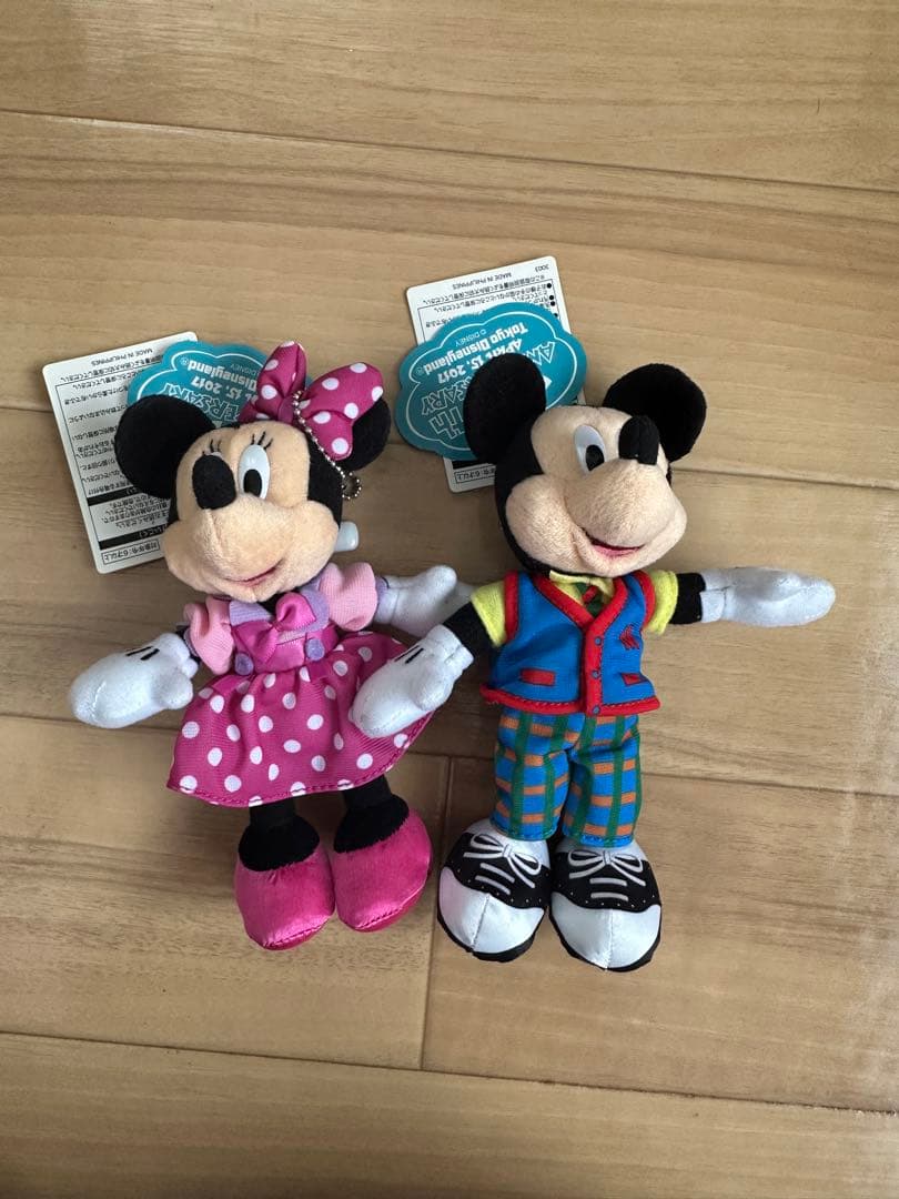 【新品タグ付き】ディズニーランド34周年　トゥーンタウン　ミッキーミニーぬいば