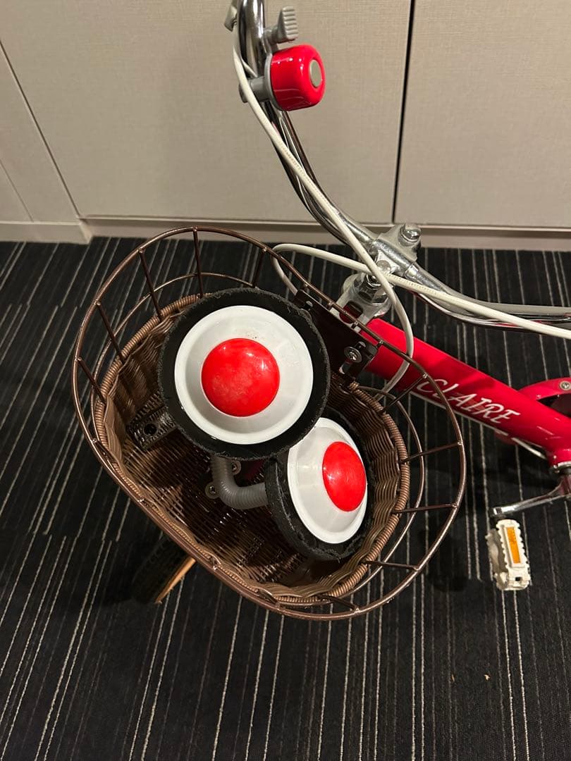 CLAIRE 赤色 幼児用自転車/ 補助輪 補助ハンドル 付き