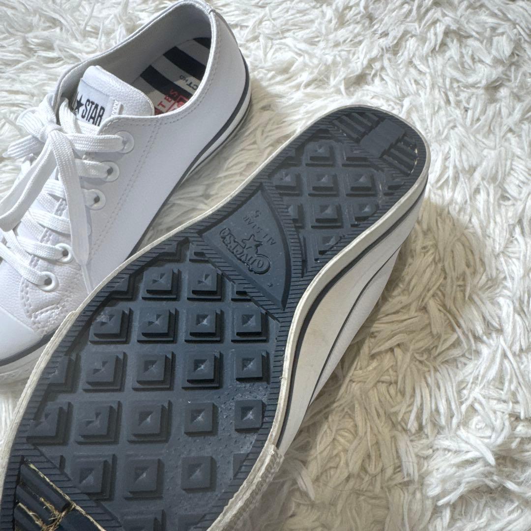 パーリーゲイツ コンバース オールスター ホワイト レザー コラボ 23.5