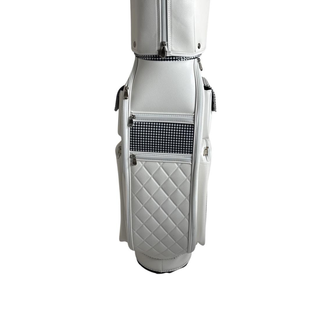 未使用 オリマー キャディバッグ 白 レディース キルティング チェック 訳あり