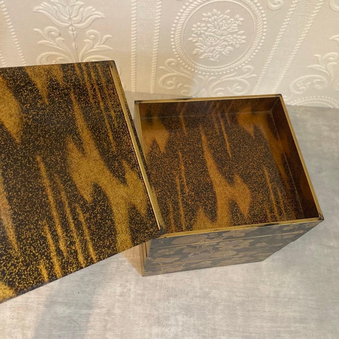 野弁当箱 漆器 漆芸 重箱 蒔絵 骨董品 蒔絵お重