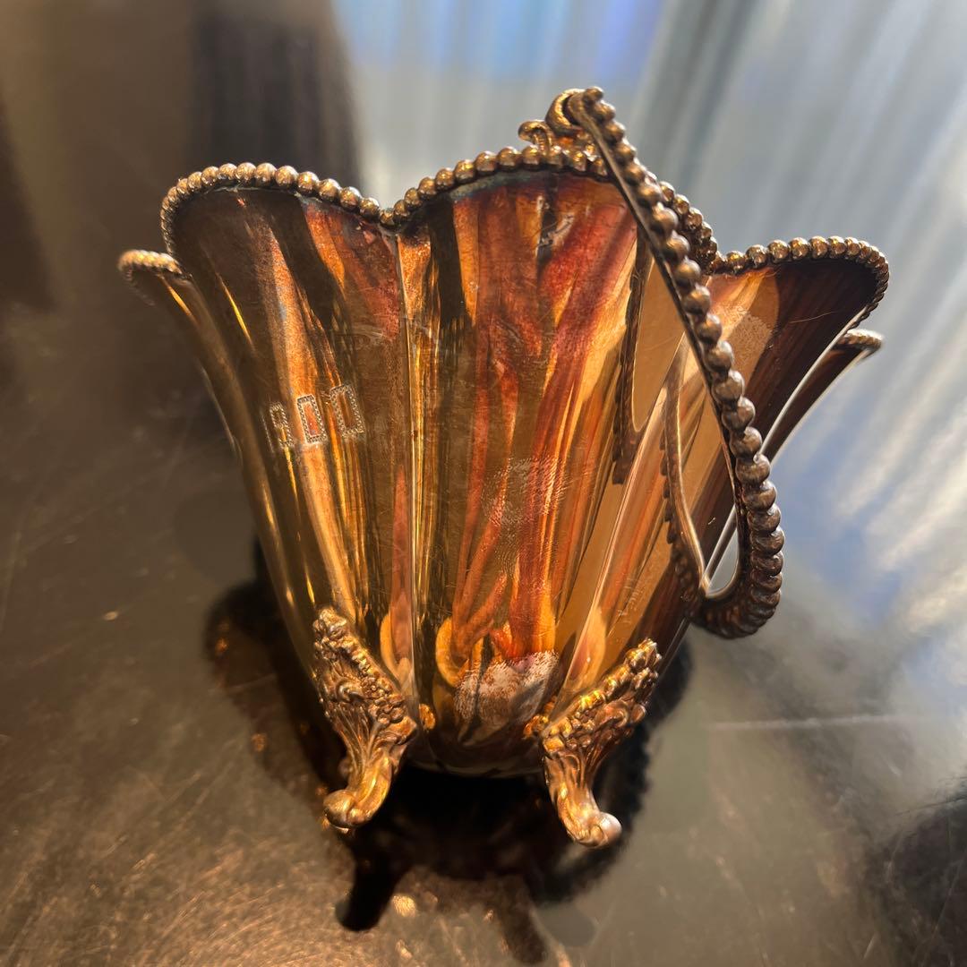 アンティーク　銀製　花びら型ボウル