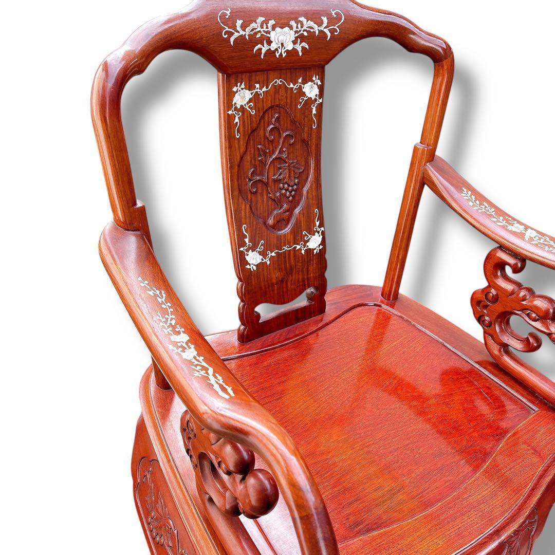 アンティーク 猫脚 彫刻 肘掛椅子 店舗什器 木製 チェア ブラウン 大型