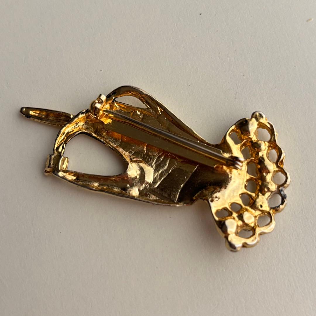 【美品】フランス 50’s クラシカル ブローチ ヴィンテージ 貴婦人 ストーン