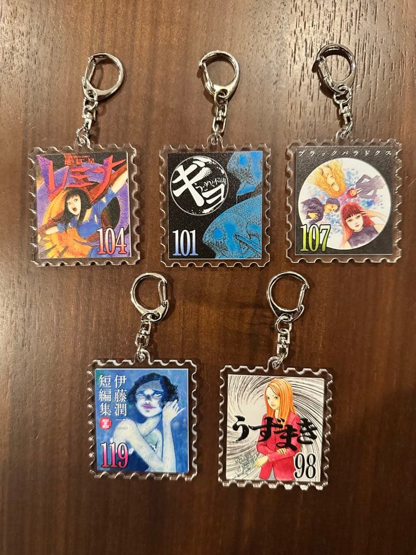 伊藤潤二　トレーディング切手風アクリルキーホルダー（全5種）　ブラインド