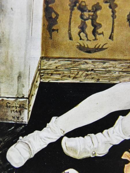 藤田嗣治、【孫娘と祖母 】、希少な限定額装用画集画、新品高級額 額装付