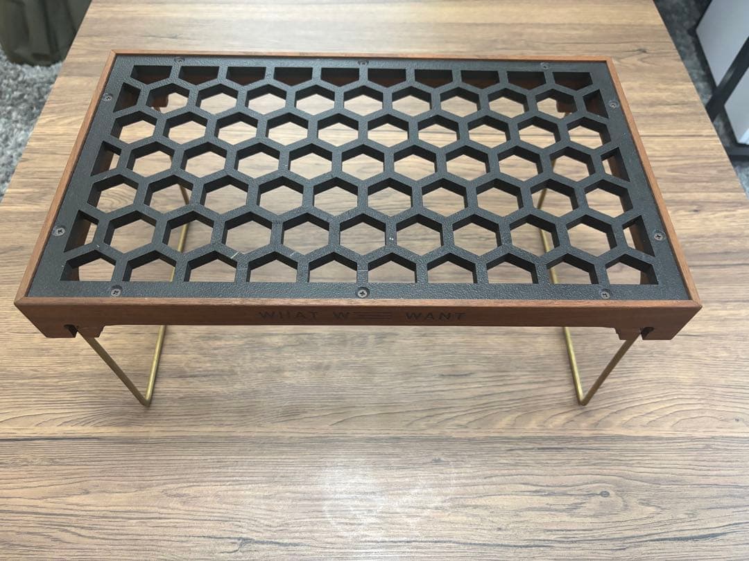 WHAT WE WANT 六角形メッシュアウトドアテーブル