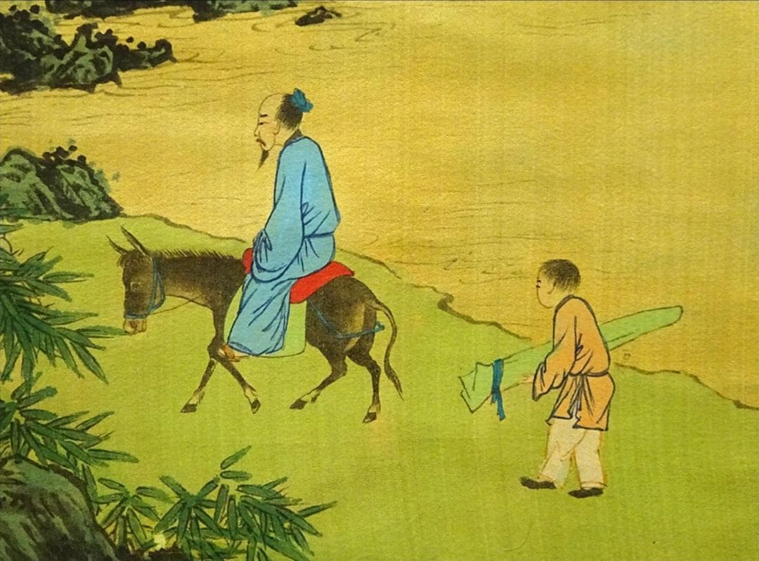 掛軸 王依渓『竹桃貴人の図』中国画 絹本 肉筆 共箱付 掛け軸 g030314