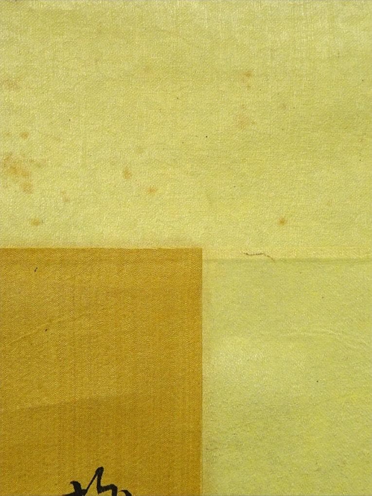 掛軸 王依渓『竹桃貴人の図』中国画 絹本 肉筆 共箱付 掛け軸 g030314