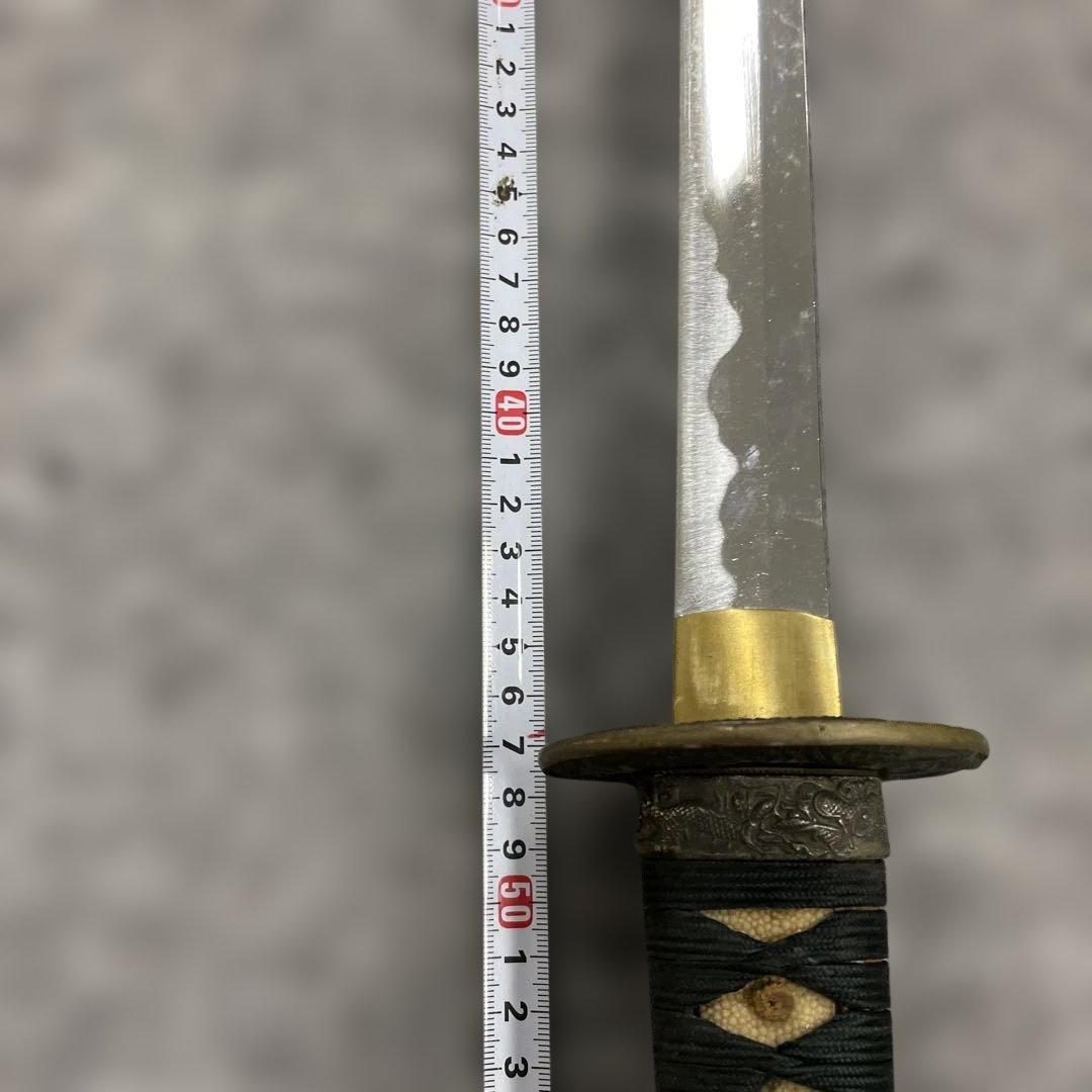 未開刃，模造刀、白鞘 刀 剣 長尺模造刀 模擬刀 刀 約65cm 黒鞘 布巻き柄